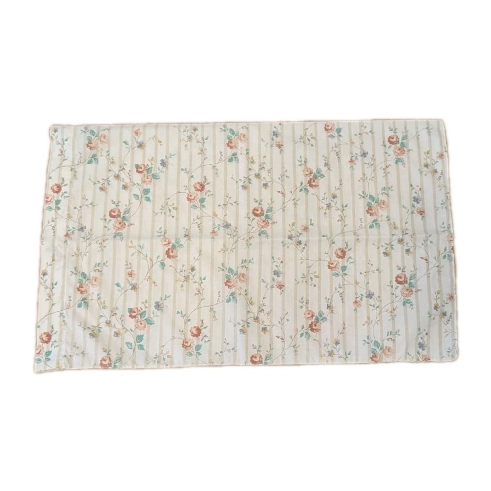 Vintage JC Penny Standard Pillow Case Cottage Shabby White Floral Made In USA